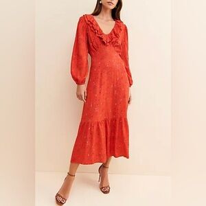 Du Paradis Ruffle Collar Cut Out Dress Size M